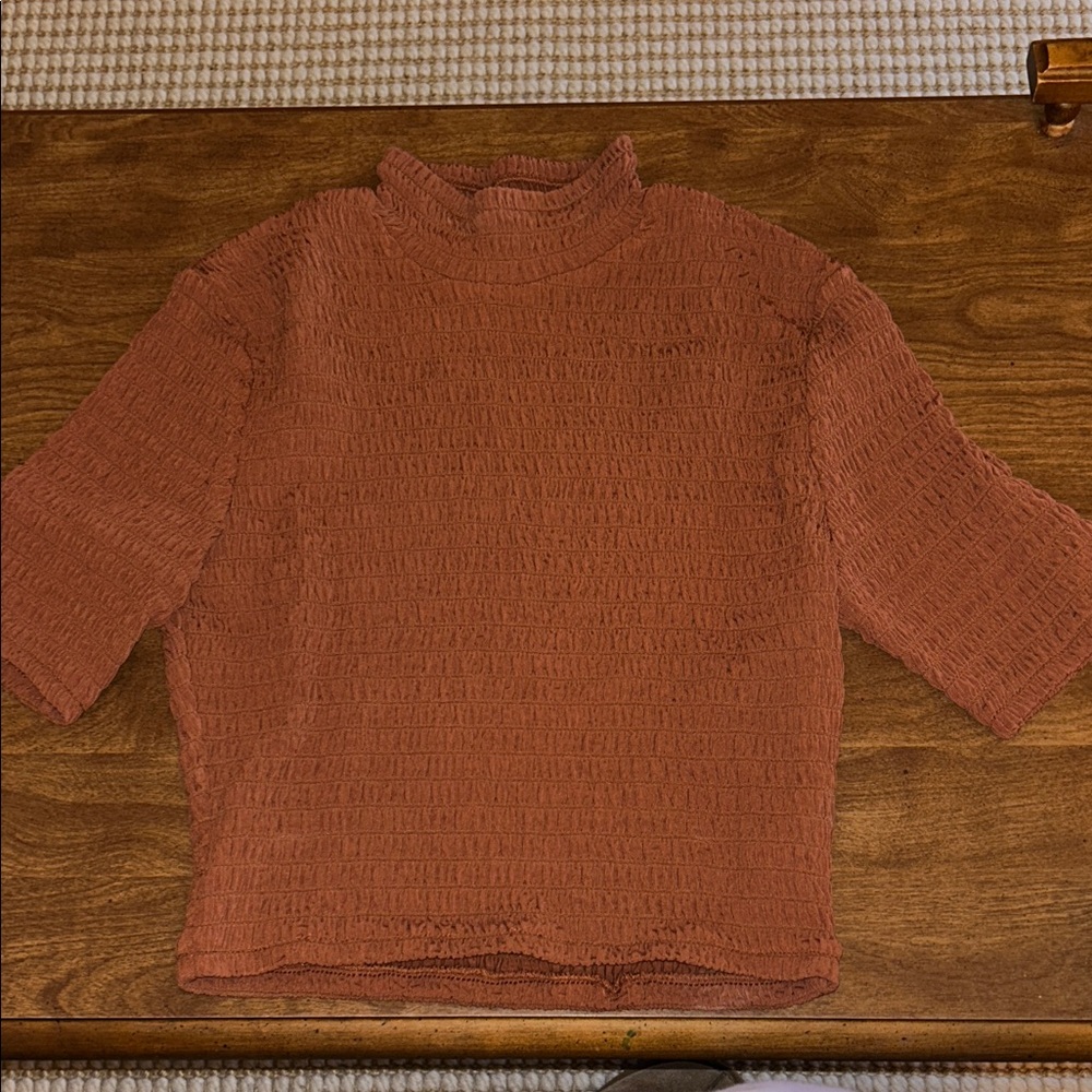 A.L.C. Rust Textured Crop Top